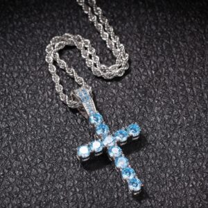 Clara Blue Diamond Cross Pedant