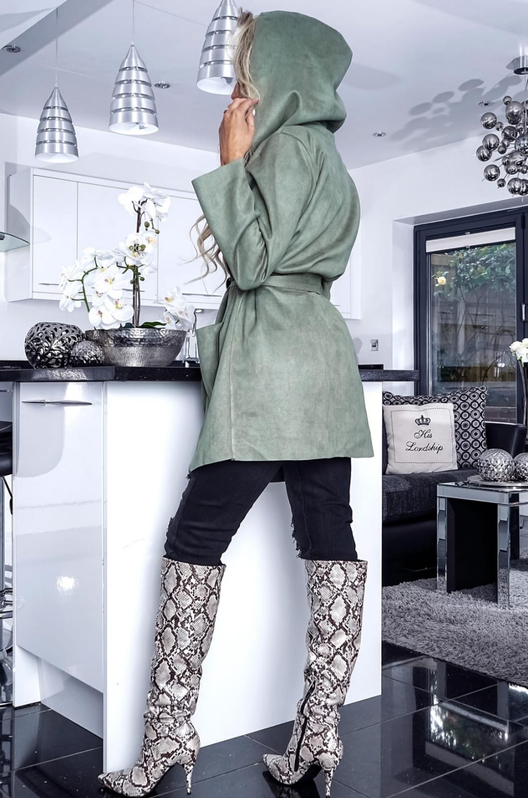 Mabel Suedette Hooded Jacket - Image 3