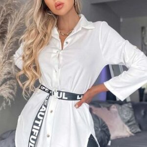 Tamika ‘Life is Beautiful’ Belted Shirt