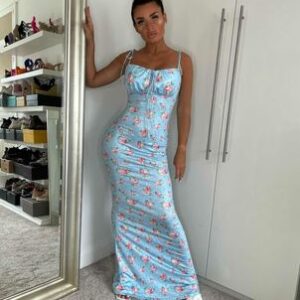 Ariel floral satin dress