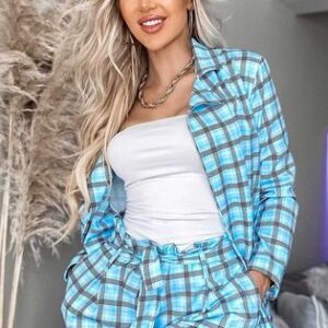mindie checked two piece set