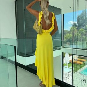 Larisa Backless Ruched Maxi Dress